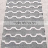 Zig Zag wave design flat weave hemp and wool dhurrie rugs