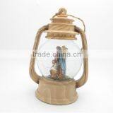 Christmas Figurine Polyresin Giant Snow Globe With Wooden Base Led Light thumbnail-3