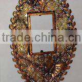 Metal Leaf Wall Art With Candle Holder thumbnail-1