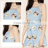 Pets Printing Pattern Casual Beach Shorts Jumpsuit Rompers For Lady thumbnail-3