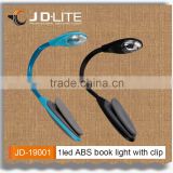 1 led Multi-colors book light with clip led reading light