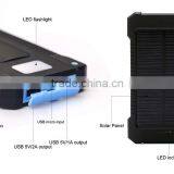 Waterproof 10000mah Mini Portable Solar Charger Cell Phone With Camping Light and Compass thumbnail-3