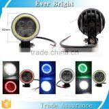 China White 4 LED 12V Motorcycle Projector Lights With Cob Angel Eye Rings thumbnail-2
