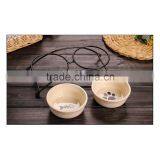 Promotional Wholesale Double Pet Food Bowl Cartoon Ceramic Pet Bowl thumbnail-3