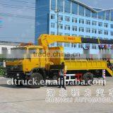 Dongfeng Side Wall Flatbed Truck With Crane for Sale thumbnail-1