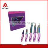 Non-stick Coated Colourful Kitchen Knife Set With Acrylic Block thumbnail-3