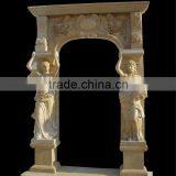 Yellow Decorative Marble Arch Carving Door Frame thumbnail-1