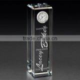 2016 Table Rectangle Crystal Clock With Beveled Edges thumbnail-1