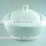 White Ceramic Porcelain Soup Tureen Large Tureen With Lid & Handles, Square Soup Tureen Pot thumbnail-1