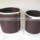 Grey Round Houseware Cloth Storage Basket thumbnail-1