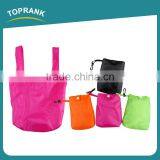 Toprank Reusable Polyester Folding Shopping Bag Supermarket Expandable Fruit Shopping Bag Foldable Tote Bag With Plastic Buckle thumbnail-1