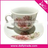 Porcelain Graceful Rose Design Tea Cup and Saucer for Home
