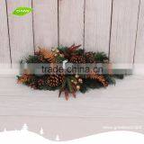 GNW CHGR-1607037 Customized Promotional Wholesale PVC Christmas Candle Garland With Golden Bauble thumbnail-2