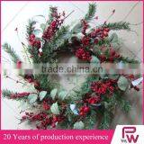 Christmas Gift 2016 Artificial Red Berries Christmas Wreath for Christmas Market thumbnail-2
