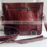 High Quality Classic Design Handmade Vintage Pure Goat Leather Laptop Bag thumbnail-3