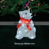 Battery Operated Acrylic Bear Lighting Button White LED Christmas Lights