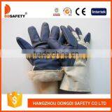 DDSAFETY Winter Leather Gloves Blue Furniture Gloves White Cotton Back Full Lining Driver Winter Glove