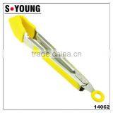 14062 New Shape Kitchen and Barbecue Grill Tongs Silicone BBQ Cooking Stainless Steel Locking Food Tong Salad Tongs thumbnail-1