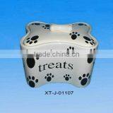 Ceramic Pet Food Container With Lid thumbnail-1