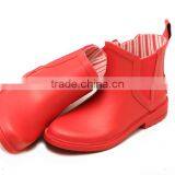 Red Sexy Women Classic Style Chelsea Watertight Outdoor Loose Lowcut Ankle Shoes Customized Rain Boot Wellington Boot thumbnail-3