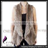 CX-G-B-185C Wholesale Women Plus Size Fur Vest Knitted Real Rabbit Fur Gilet thumbnail-3