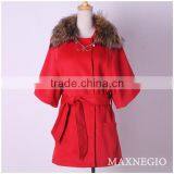 Guangzhou Garment Factory Best Design Top Quality Fashion Red Womens Winter Long Coats thumbnail-3