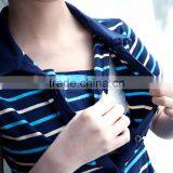 Maternity Dress Black and Blue Strips Atheleisure Nursing Clothing Breastfeeding Skirts thumbnail-2