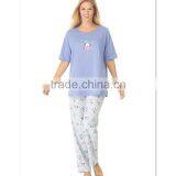 cotton knit adult lovers sleepwear suits for women