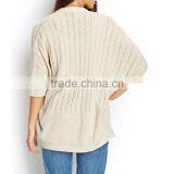 no Button Open-front Knitted Custom Cardigans With 3/4 Dolman Sleeves thumbnail-3