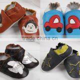 Hot Selling Lovely Blue Leather Baby Shoes With Red Car thumbnail-1