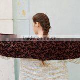 Vintage Brown Velvet Scarf ,Lace Shawl, Gothic Shawl, Plush Scarf, Women's Neck Scarf, Devore Scarf Stole, Velvet Devore Scarf thumbnail-5