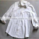 Classic Medium Style Linen Natural White Casual Shirt for Women/Ladies Fashionable Pocket thumbnail-2