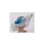 Light Green Ladies Tea Party Hats With 14cm Wavy Soft Brim For Banquet thumbnail-1