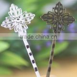 20x20mm Silver Antique Bronze Filigree Diamond Hair Clasp Bobby Pins For Jewelry Diy