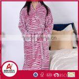 Factory Wholesale Zebra Cut Pattern Flannel Fleece Bathrobe Women Sleepwear thumbnail-1