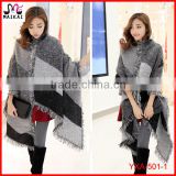 Ladies winter warm soft acrylic tartan blanket scarf shawl