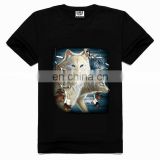 3D bulk screen printing t-shirts,wolf printed t-shirts
