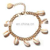 Bohemia Summer Gold Plated Cowrie Shell Anklet Tassel Beach Jewelry Anklet Bracelets For Women thumbnail-1