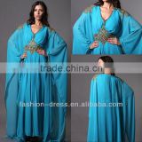 2014 New Blue Beaded Sweetheart Neckline Evening Dresses From Dubai