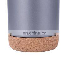 Slender Stainless Steel Coffee Tumbler Vacuum Insulated Tea Mug With Oak Bottom thumbnail-4