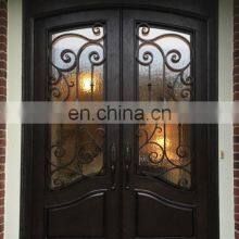 Flat Top Custom Exterior Gate Double Leaf Security Forged Iron Doors thumbnail-4