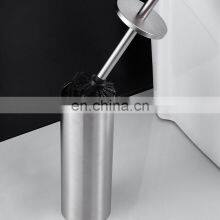 Black Luxury Bathroom Large Cheap Eco Friendly Modern Hotel Designer Clean Round Stainless Steel Toilet Brush thumbnail-4