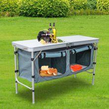Portable Camping Kitchen Table Aluminum Lightweight Multifunctional Camping Kitchen Table BBQ Party Camping Kitchen Cupboard thumbnail-3