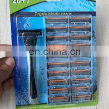 Replaceable Disposable Razor Blade For Men Beard Care Germany Stainless Steel Triple Blades Shave Razor Lubricant Strip CM3-03B2 thumbnail-2