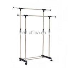 Stainless Steel Lifting Hanger Floor Round Pipe Plastic Link Hanger Family Bedroom Hanger