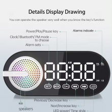 Top Sale Smart Clock Speaker Alarm BT Speaker Function Surround Alarm Bluetooth Wireless Speaker For Promotion thumbnail-4