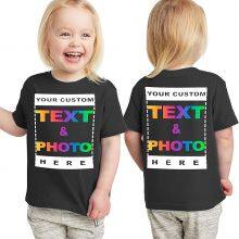 Personalized Toddler T-Shirt for Kids Boys Girls - Custom Image & Text - Customized Front/Back Print - 2T to 5/6T Multicolor