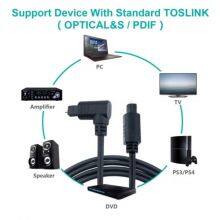 Angled Digital Toslink Optical Audio Cable,Gold-Plated,4mm Black PVC thumbnail-2