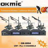 OK-8004 UHF/PLL 4 Channel Wirelesss Microphone System thumbnail-1