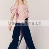 Ladies Lightweight 100% Rayon Off Shoulder Pink Tops thumbnail-5